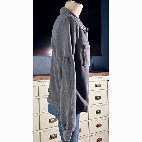 Anthropologie Melora Puff Sleeve Grey Shirt Jacket Shacket NWT New L - Picture 9 of 16